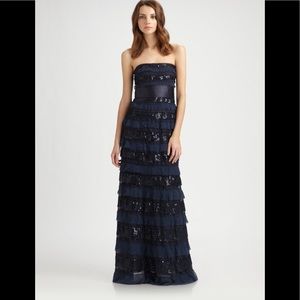 Navy/midnight blue tiered dress with sequins
